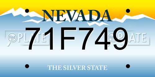 71F749 Nevada License Plate