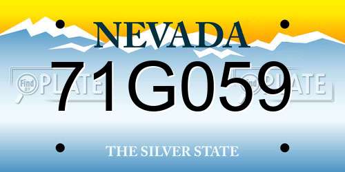 71G059 Nevada License Plate
