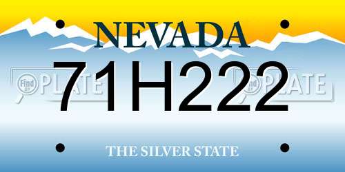 71H222 Nevada License Plate