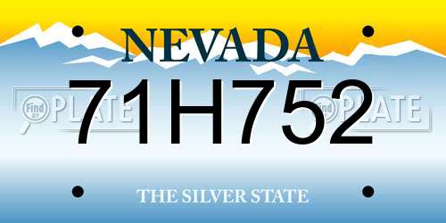 71H752 Nevada License Plate