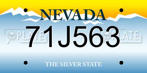 71J563 Nevada License Plate