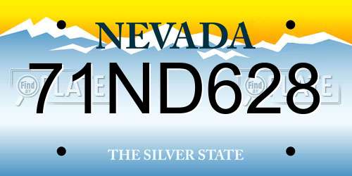 71ND628 Nevada License Plate