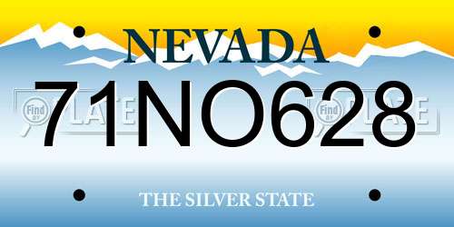 71NO628 Nevada License Plate