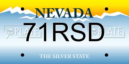 71RSD Nevada License Plate