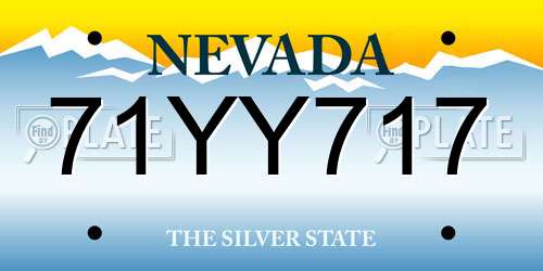 71YY717 Nevada License Plate