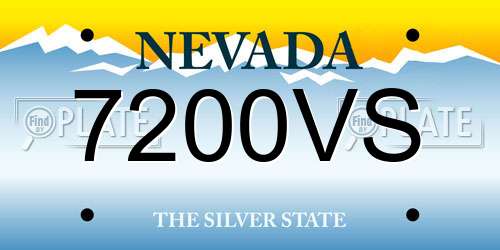7200VS Nevada License Plate