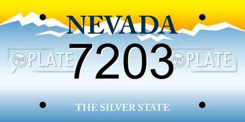 7203 Nevada License Plate