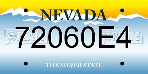72060E4 Nevada License Plate