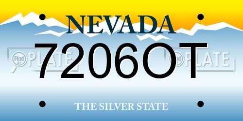7206OT Nevada License Plate