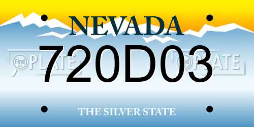 720D03 Nevada License Plate
