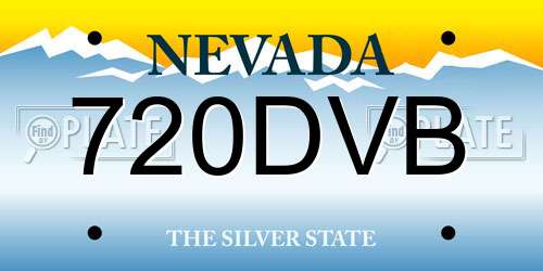 720DVB Nevada License Plate