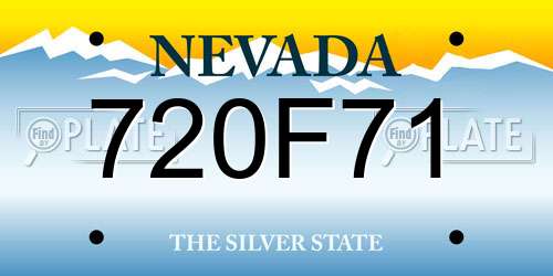 720F71 Nevada License Plate