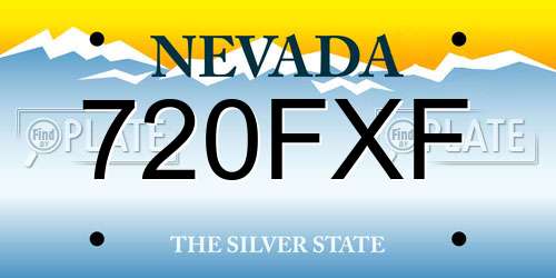 720FXF Nevada License Plate