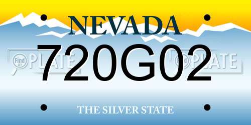 720G02 Nevada License Plate
