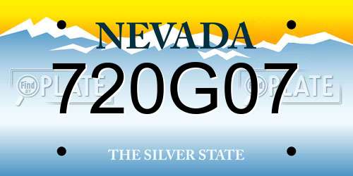 720G07 Nevada License Plate