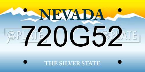720G52 Nevada License Plate