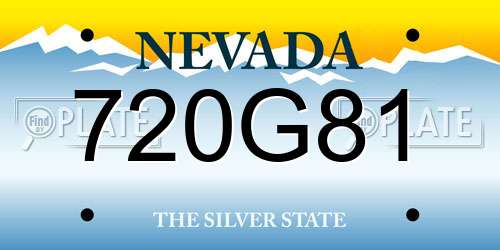 720G81 Nevada License Plate