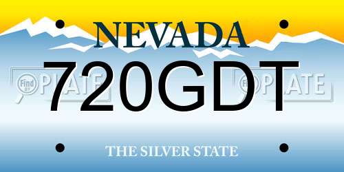 720GDT Nevada License Plate