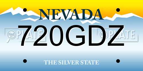 720GDZ Nevada License Plate