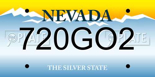 720GO2 Nevada License Plate