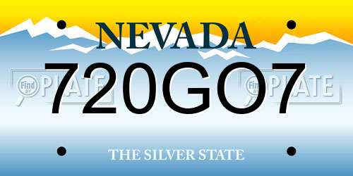 720GO7 Nevada License Plate