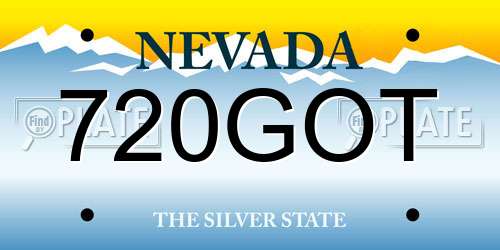 720GOT Nevada License Plate