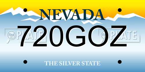 720GOZ Nevada License Plate
