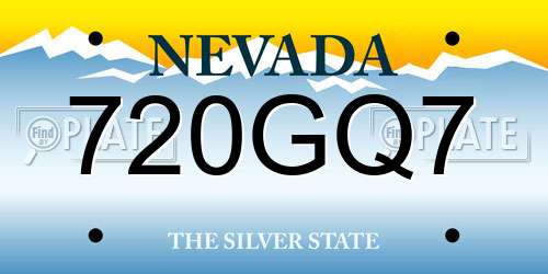 720GQ7 Nevada License Plate