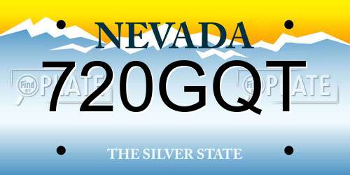 720GQT Nevada License Plate