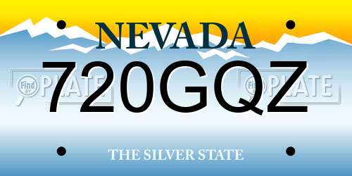 720GQZ Nevada License Plate