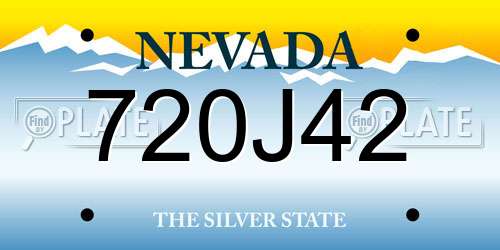 720J42 Nevada License Plate