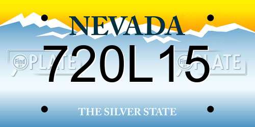 720L15 Nevada License Plate