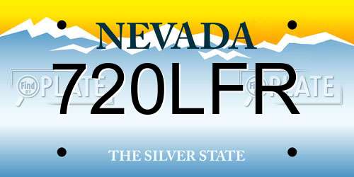 720LFR Nevada License Plate