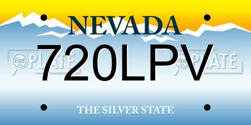 720LPV Nevada License Plate
