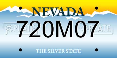 720M07 Nevada License Plate