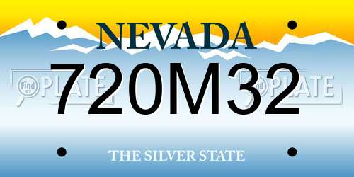 720M32 Nevada License Plate