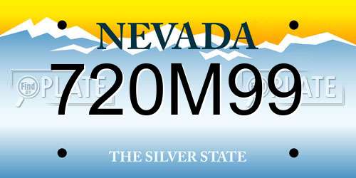 720M99 Nevada License Plate