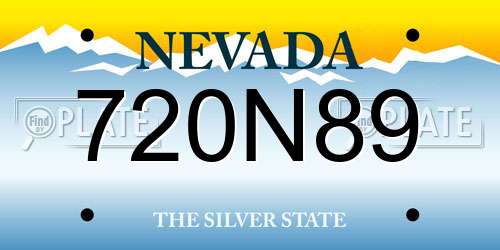 720N89 Nevada License Plate