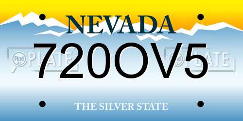 720OV5 Nevada License Plate