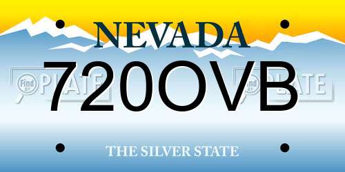 720OVB Nevada License Plate
