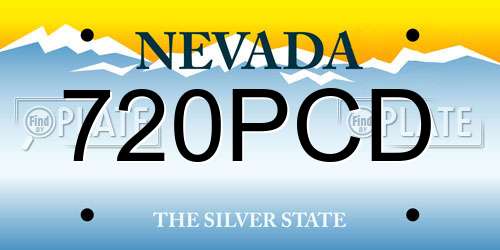 720PCD Nevada License Plate