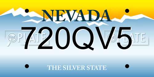 720QV5 Nevada License Plate