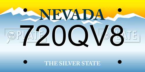 720QV8 Nevada License Plate