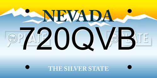 720QVB Nevada License Plate