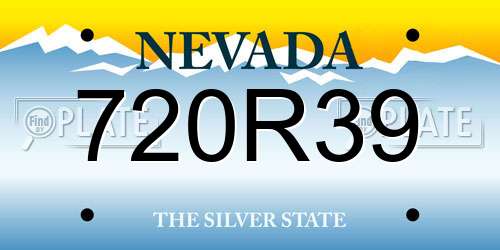 720R39 Nevada License Plate