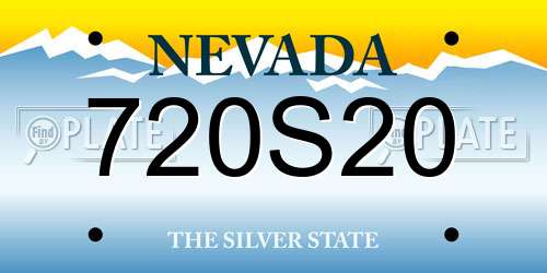 720S20 Nevada License Plate