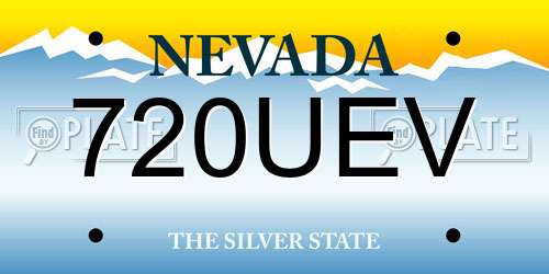 720UEV Nevada License Plate