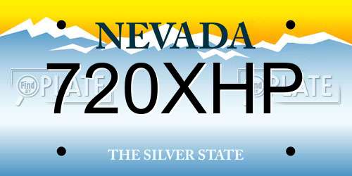720XHP Nevada License Plate