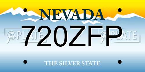 720ZFP Nevada License Plate