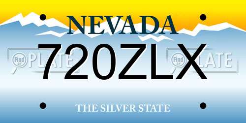 720ZLX Nevada License Plate